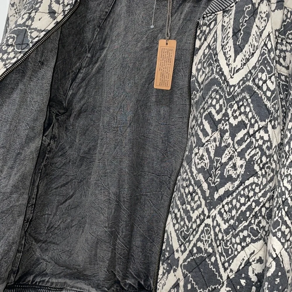 Free People Black and Cream Bomber Jacket - Picture 11 of 14